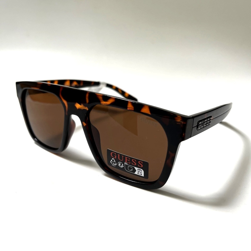NWT Original GUESS Square Sunglasses Tortoise Shell Classic Brown GO00068